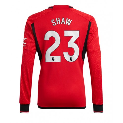 Fotballdrakt Herre Manchester United Luke Shaw #23 Hjemmedrakt 2023-24 Langermet